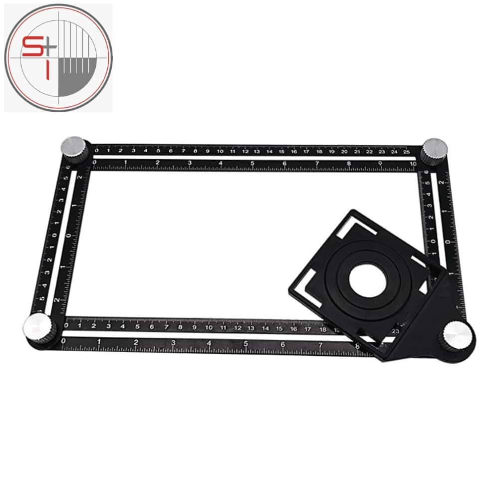 Multi Angle Ruler Measuring Aluminum Folding Positioning Rulers Locator With Metal Screws For DIY Wood Tile Tool Six-Fold Open