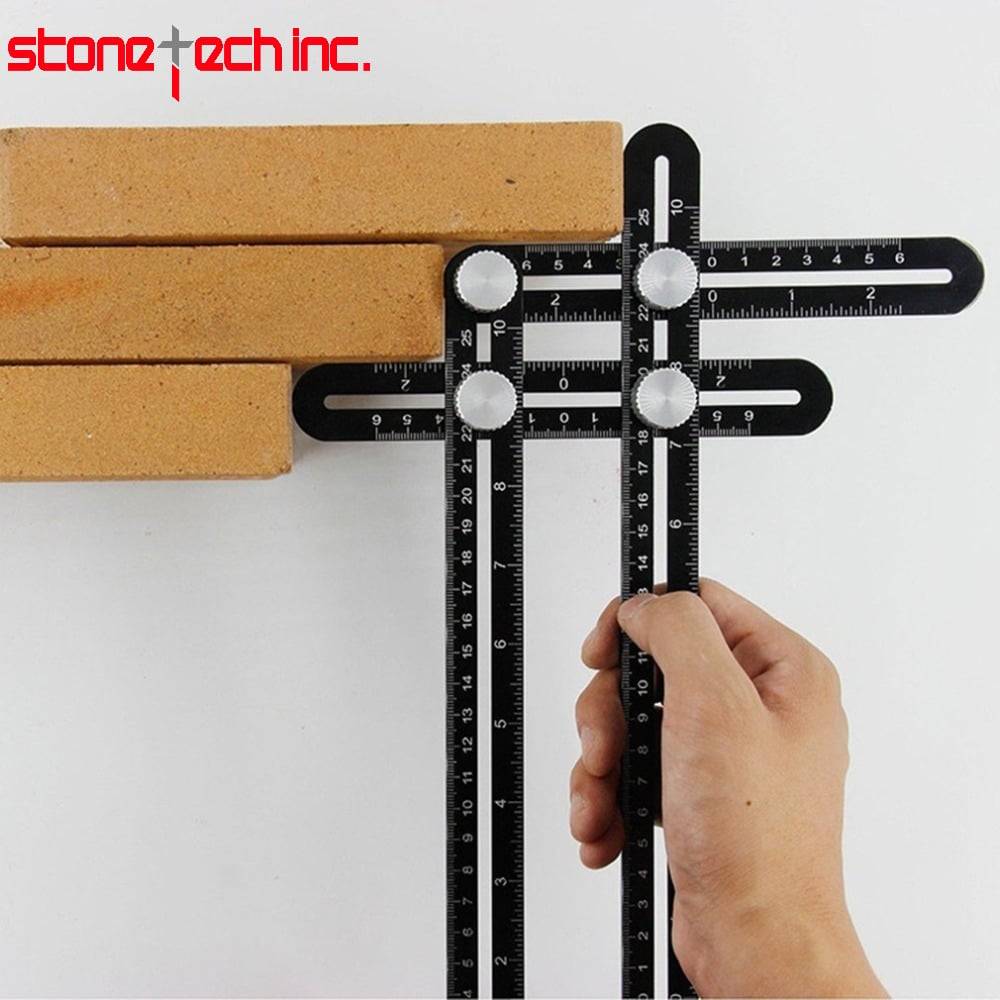 Multi Angle Ruler Measuring Aluminum Folding Positioning Rulers Locator With Metal Screws For DIY Wood Tile Tool Six-Fold Open