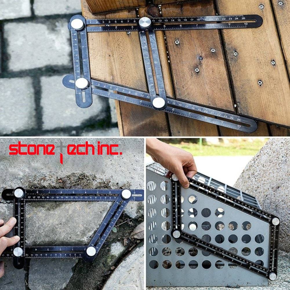 Multi Angle Ruler Measuring Aluminum Folding Positioning Rulers Locator With Metal Screws For DIY Wood Tile Tool Six-Fold Open