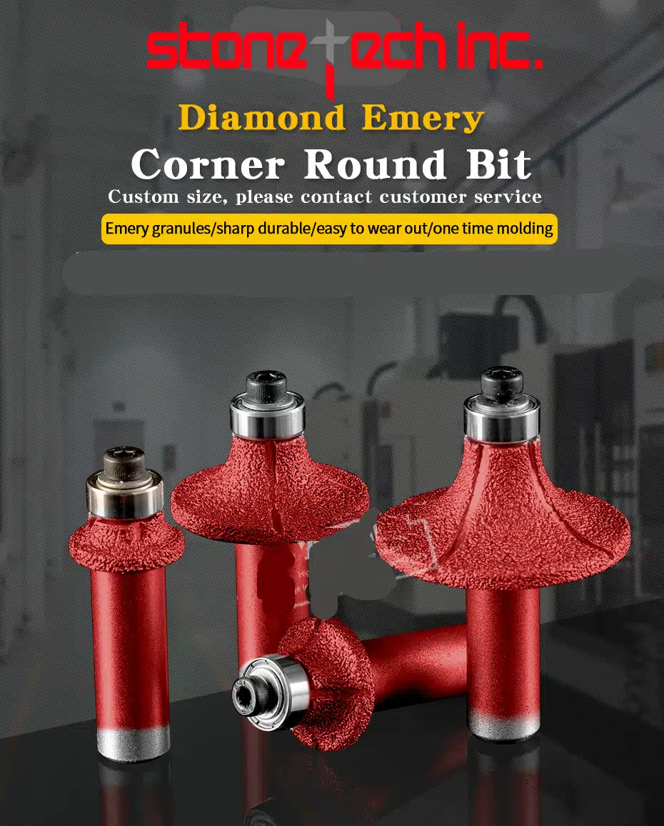 1/2 inch shank Corner round router bit diamond vacuum brazed stone cutter bits CNC machine grinding wheel 1/2 inch shank Corner round router bit diamond vacuum brazed stone cutter bits CNC machine grinding wheel