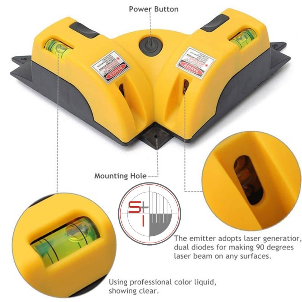Level Measuring Wall Painting Positioning Stair Board Infrared Ray Handhold Accurate Tile Laying Right Angle Gradienter