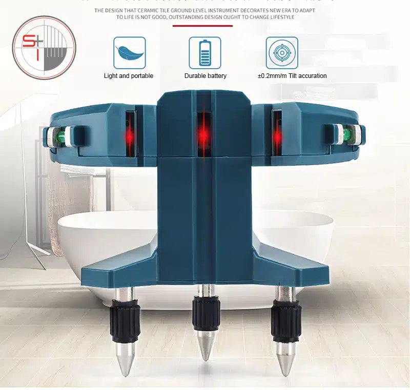 3 lines laser level meter red light 90 degree right-angle ground meter floor levelling tiles laying