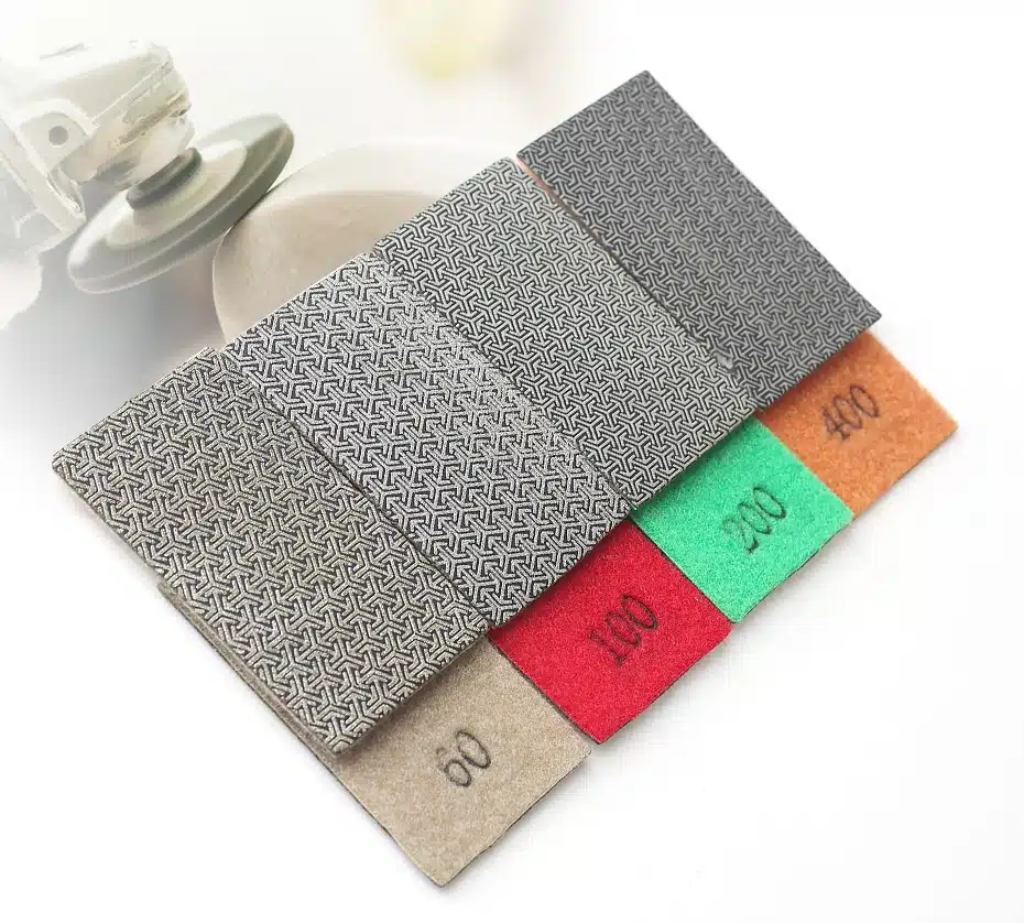 Electroplated 90* 55mm hand polishing pads for stone diamond abrasive pads