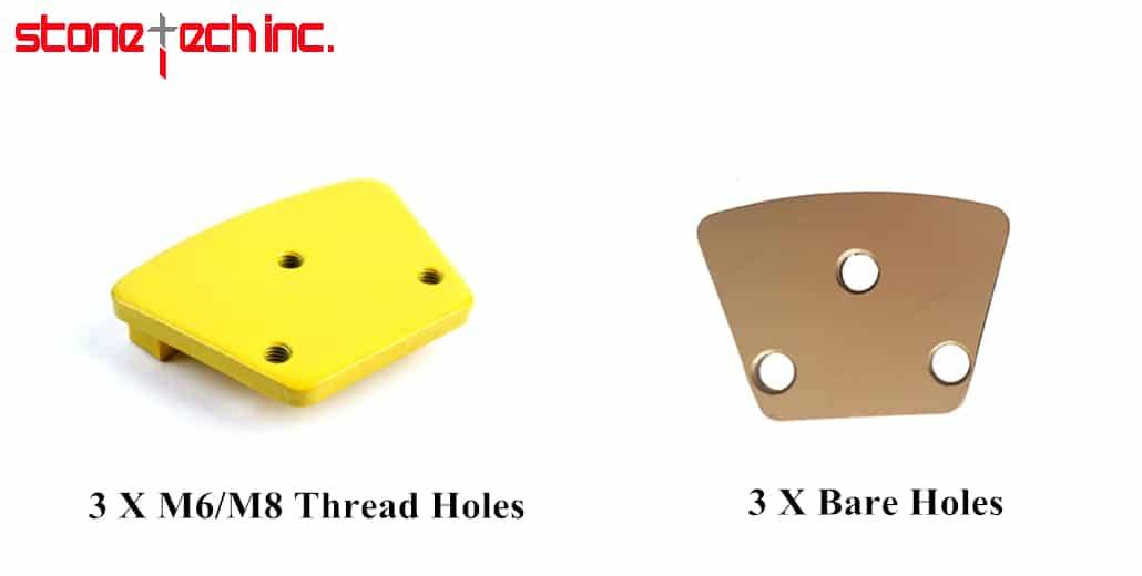 CT03 Trapezoid Blastrac Grinding Pads ASL Diamond Grinding Shoes Three M6 Thread Floor Disc for Diamatic Blastrac Grinder 12PCS