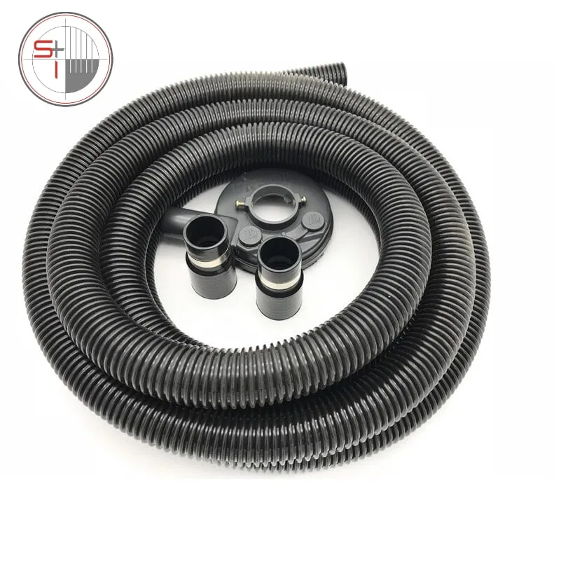 Vacuum Grinding Dust Guard Shroud Kit with 5mm Hose Pipe for Angle Grinder Hand Held Grinder Convertible Universal