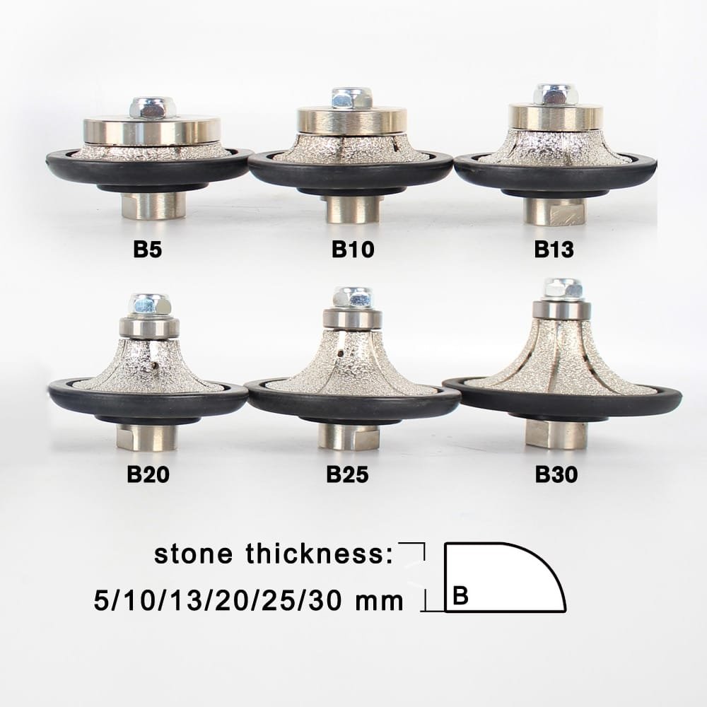 Demi bullnose Diamond Hand Profile Router Bits Vacuum Brazed Profiler Wheel B5-30 Granite Marble Stone Grinding Wheel