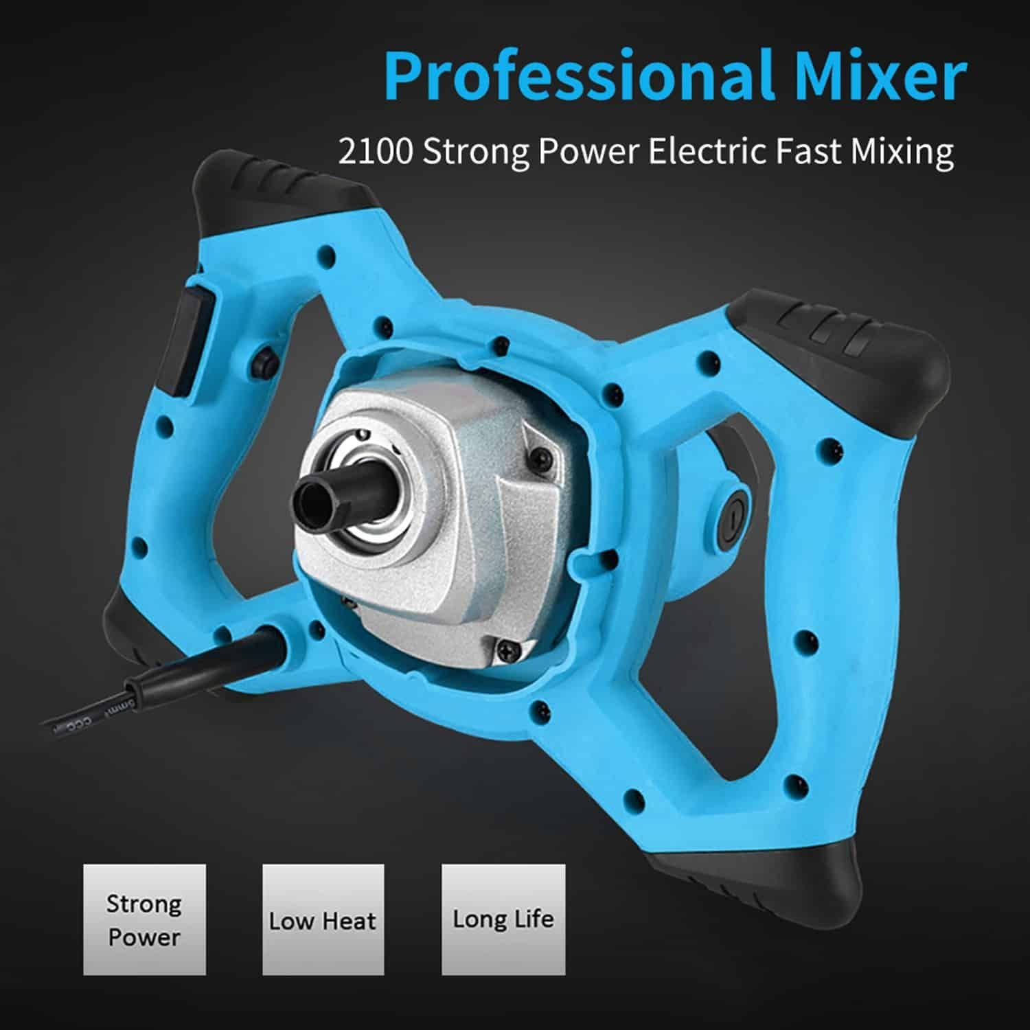 2300W Industrial Grade Mixer 6Gear Adjustable Speed Paint Cement Plaster Mortar Coating Mixer Putty Powder Mixing Machine