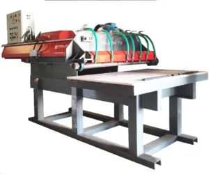 Highly productive large production 90° perfect size cutting machine with auto timer stop and start and variable speed frequency for cutting control.