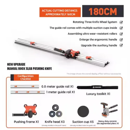 HA LON High Precision Manual Tile Cutter for Large Format Ceramic and Porcelain Tiles
