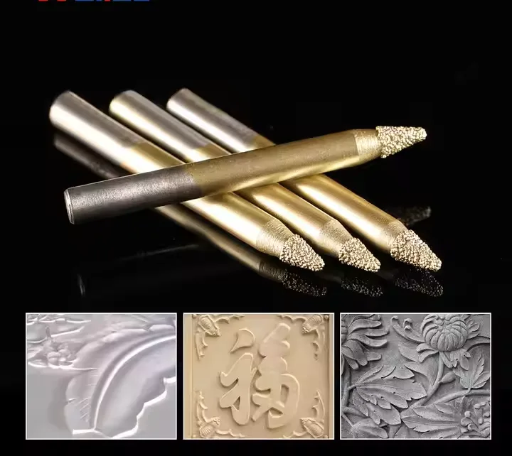 6mm Shank Diamond Burr CNC Milling Cutter for Stone Cutting