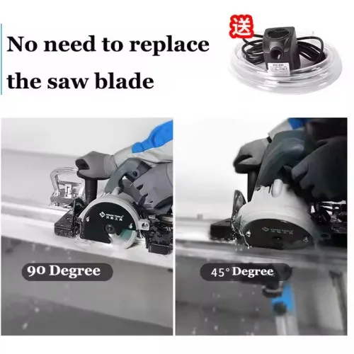Portable 45 Degree Miter Vertical Cutter Machine with Rail Guide for Large Format Ceramic Tiles and Marble