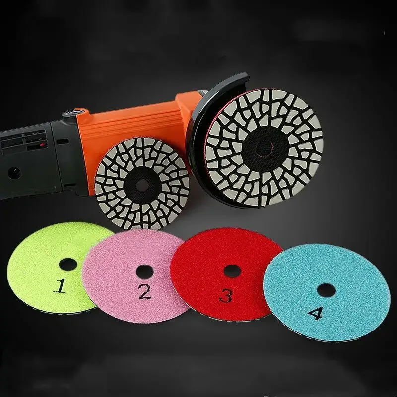 diamond polishing pads, dry polishing kit, stone polishing pads, granite polishing kit, marble polishing pads, quartz countertop polishing, 4-step polishing kit, high-finish polish
