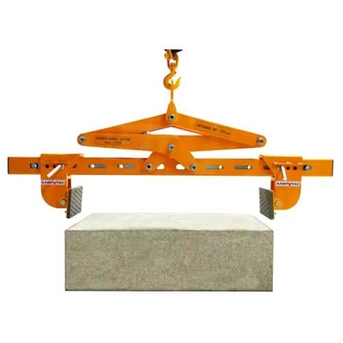 Stone Lifting Clamp for Concrete Blocks and Natural Stone with Gravity-Controlled Jaws