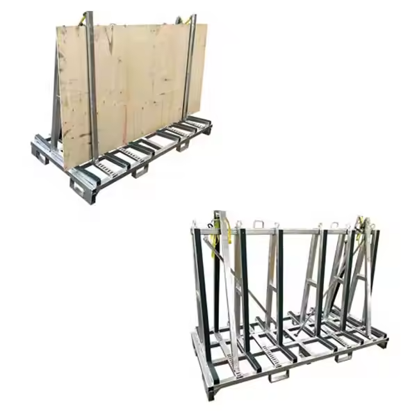 Heavy-duty transport rack for granite, marble, quartz, and glass slabs with customizable size and color options