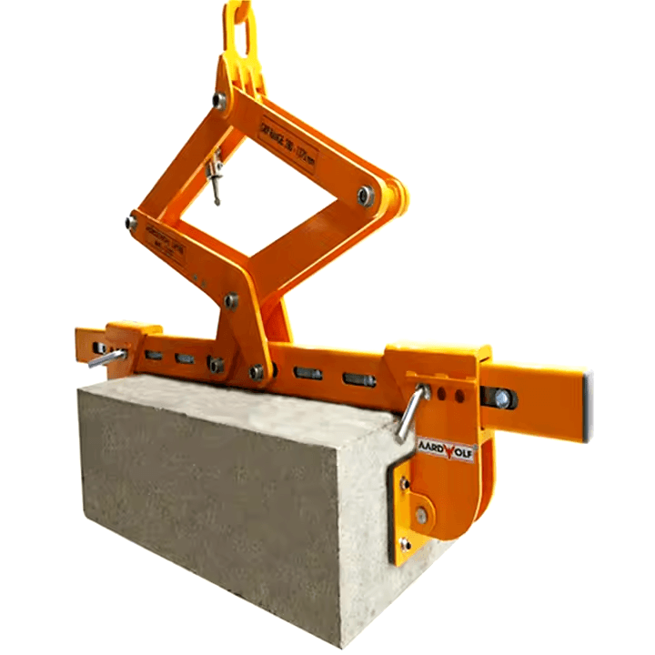 Stone Lifting Clamp for Concrete Blocks and Natural Stone with Gravity-Controlled Jaws