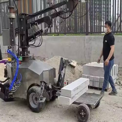 Mobile stone vacuum lifter with forklift